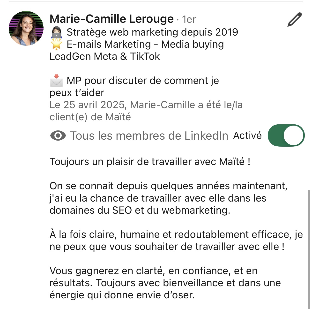 Capture résultat